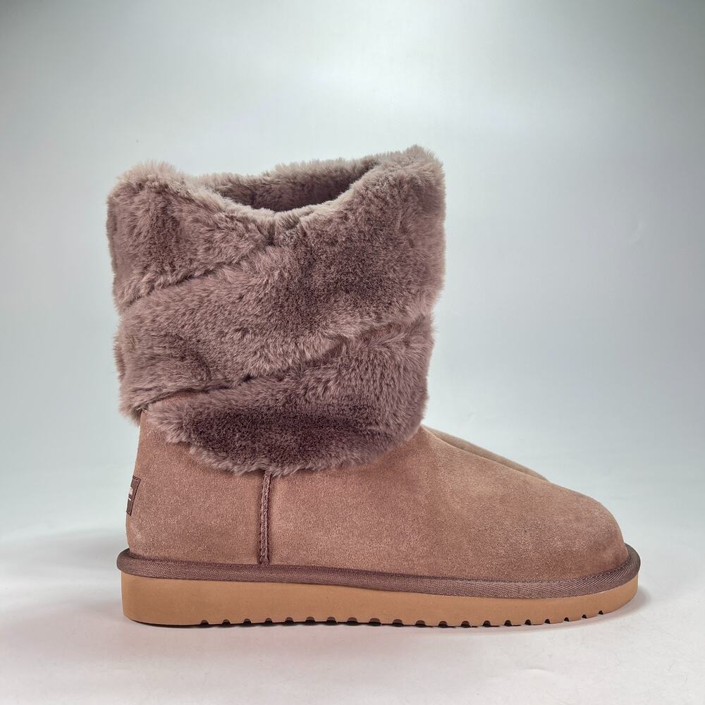 Koolaburra by UGG Dezi Brown Suede Fur Short Boots 1114692 Women's Size 10